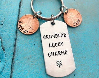 Grandpa Keychain, Fathers Day Gift For Grandpa, Papa Personalized Gift For Him, Grandpa Birthday Gift, From Grandkids