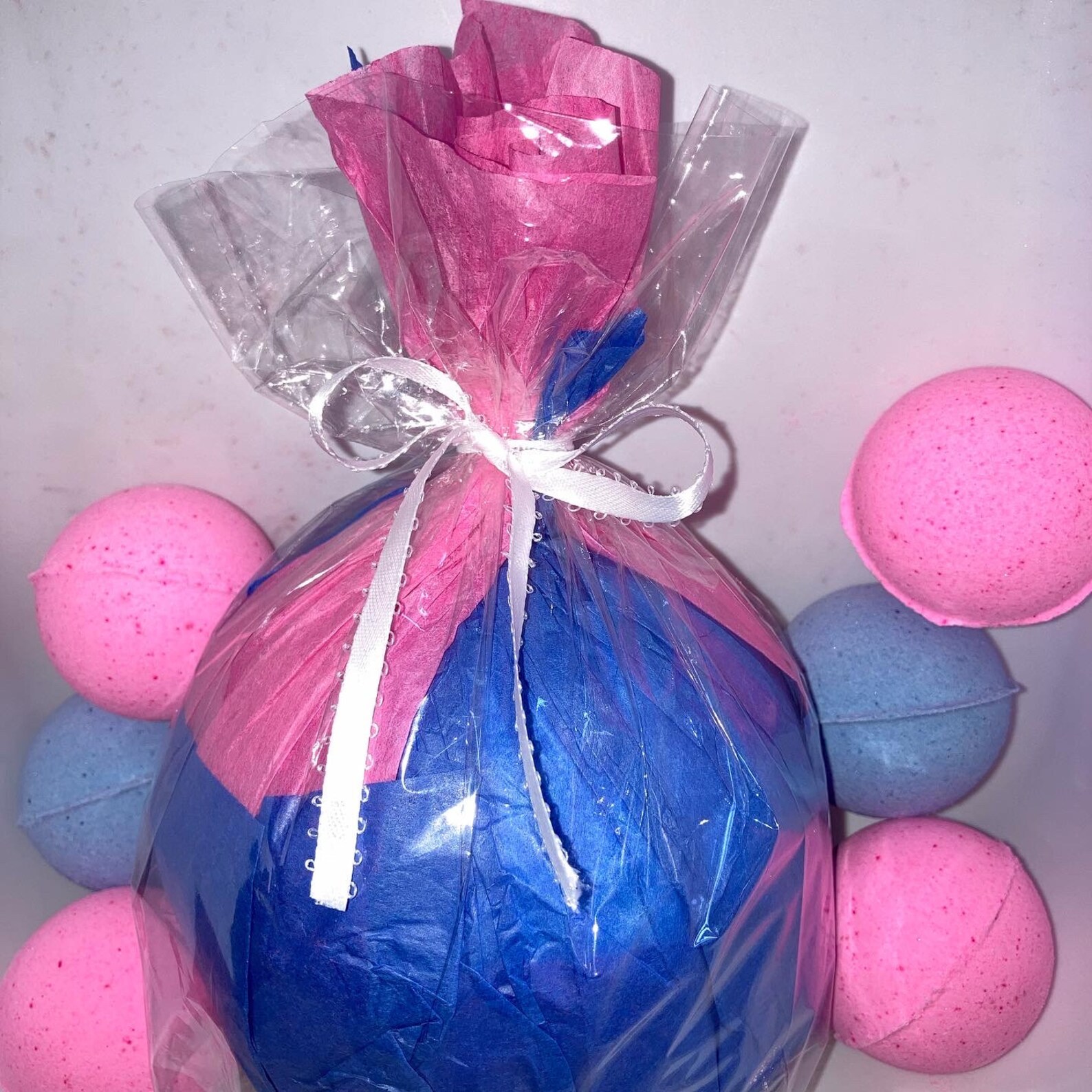 Extra Large Bath Bomb Gender Reveal 3 Color Reveal Etsy