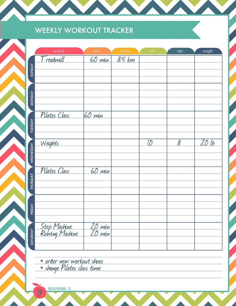 Fitness Planner Weight Loss Food Diary Menu Planner - Etsy