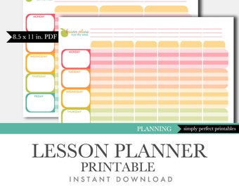 Lesson Planner Printable - Teacher Planner - Planning Binder - Homeschool