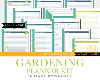 Gardening Planner Set - Garden Journal - Printable Kit - PDF - for Household Binder