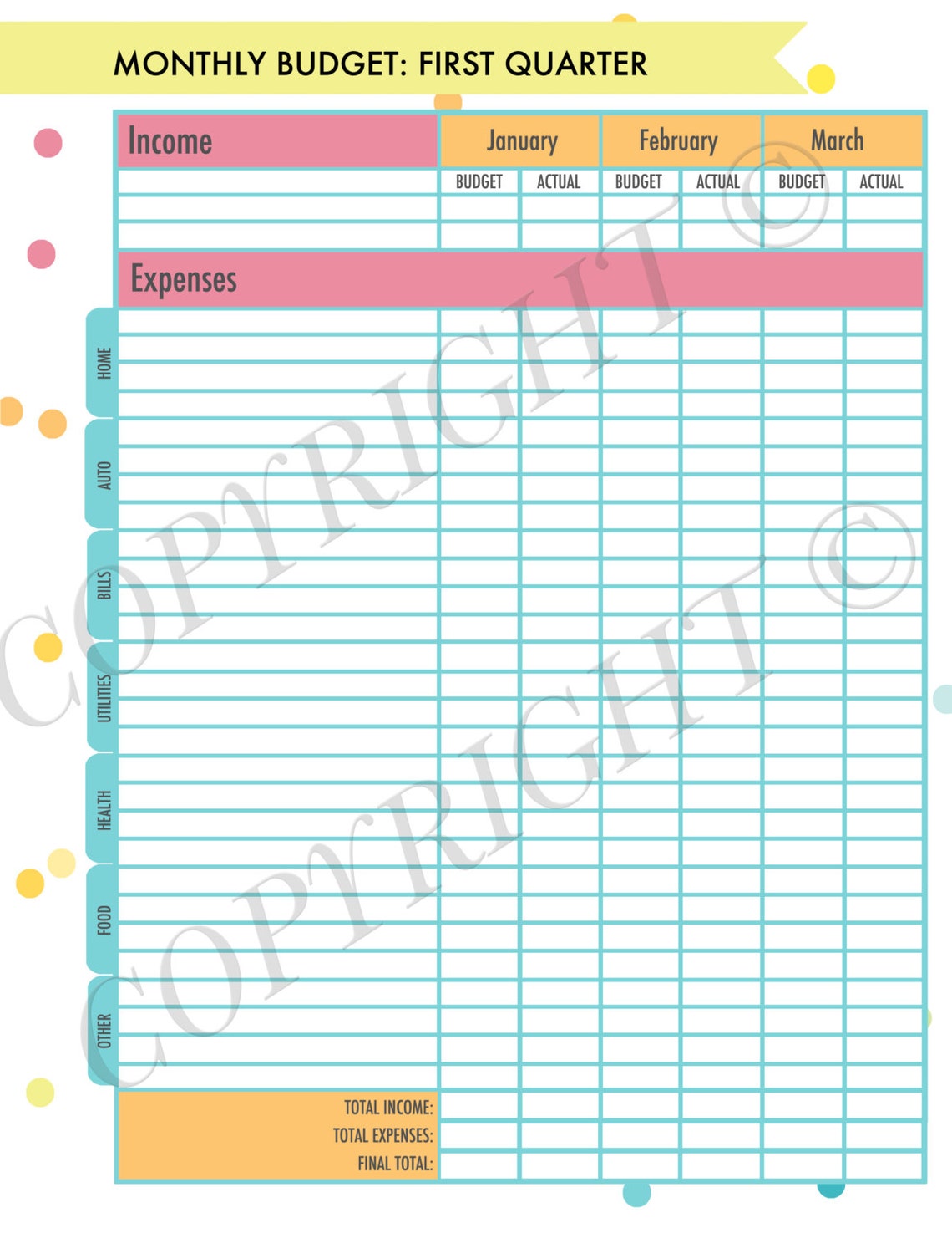 Personal Finance Organizer Printables Complete Kit Instant - Etsy