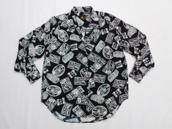 Lizsport Shirt Vintage Lizsport Over Print Button