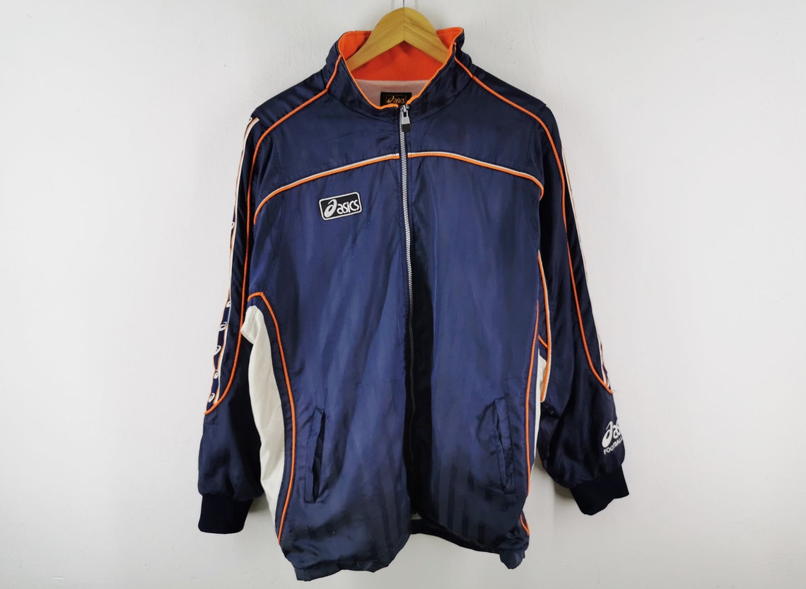 Asics Jacket Vintage Asics Windbreaker 90s Asics Football Gear | Etsy