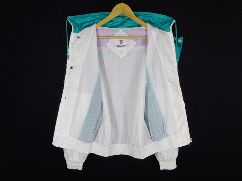 K Swiss Jacket Vintage K-Swiss Windbreaker Vintage 90/'s K-Swiss Made In Japan Color Block Windbreaker Jacket Size L
