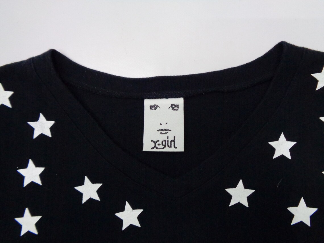 XGirl Shirt XGirl T XGirl Top 3/4 Sleeve T Stars Design V Etsy