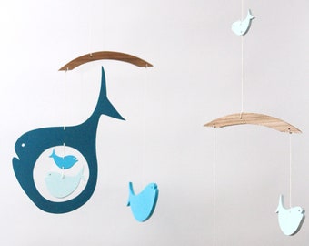 WHALE baby crib mobile