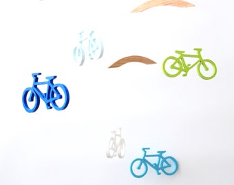 BICYCLE baby crib mobile - Sport themed nursery - Baby boy gift - Bicycle baby shower gift - Wooden baby mobile - Bicycle gift Custom color