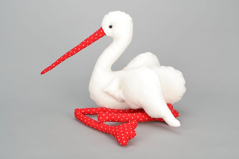 Stork toy Pregnancy gift Baby shower gift Ukrainian gift Ukraine symbol image 2
