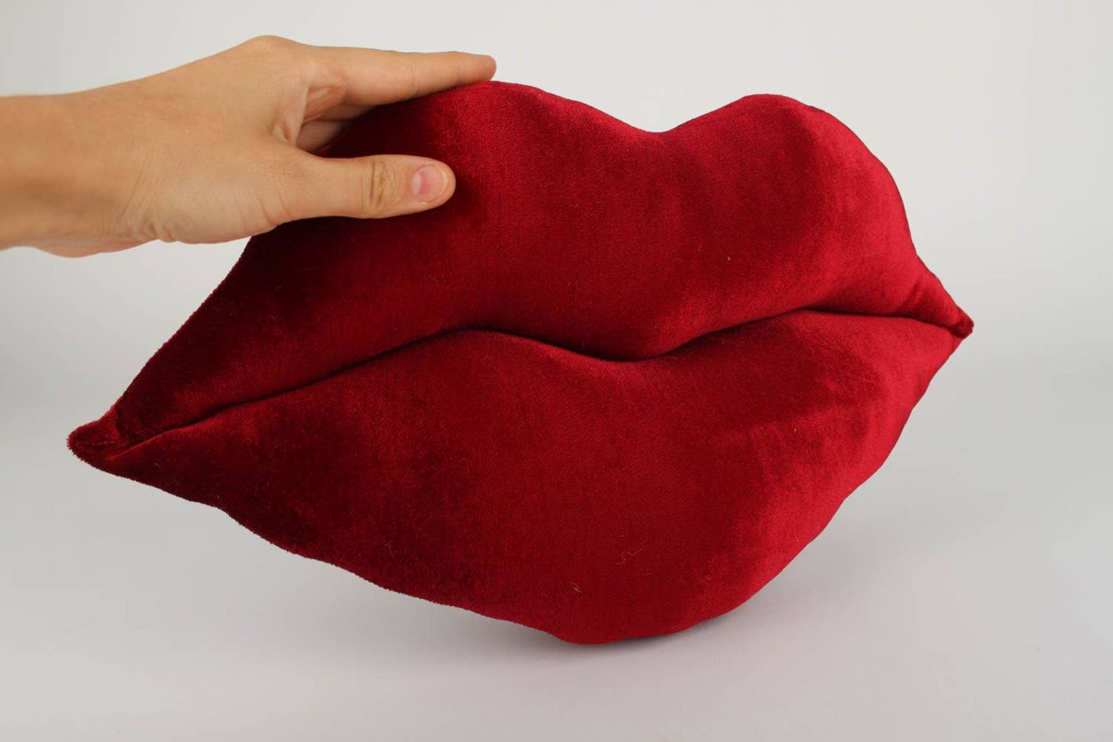 Red Lips Kiss Pillow Velvet Popart Home Decor for Modern Etsy
