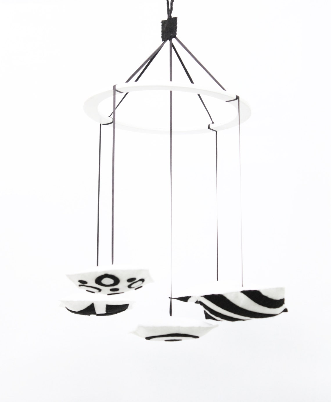 Baby Mobile Black and White Monochrome. First Newborn Toy. Gender