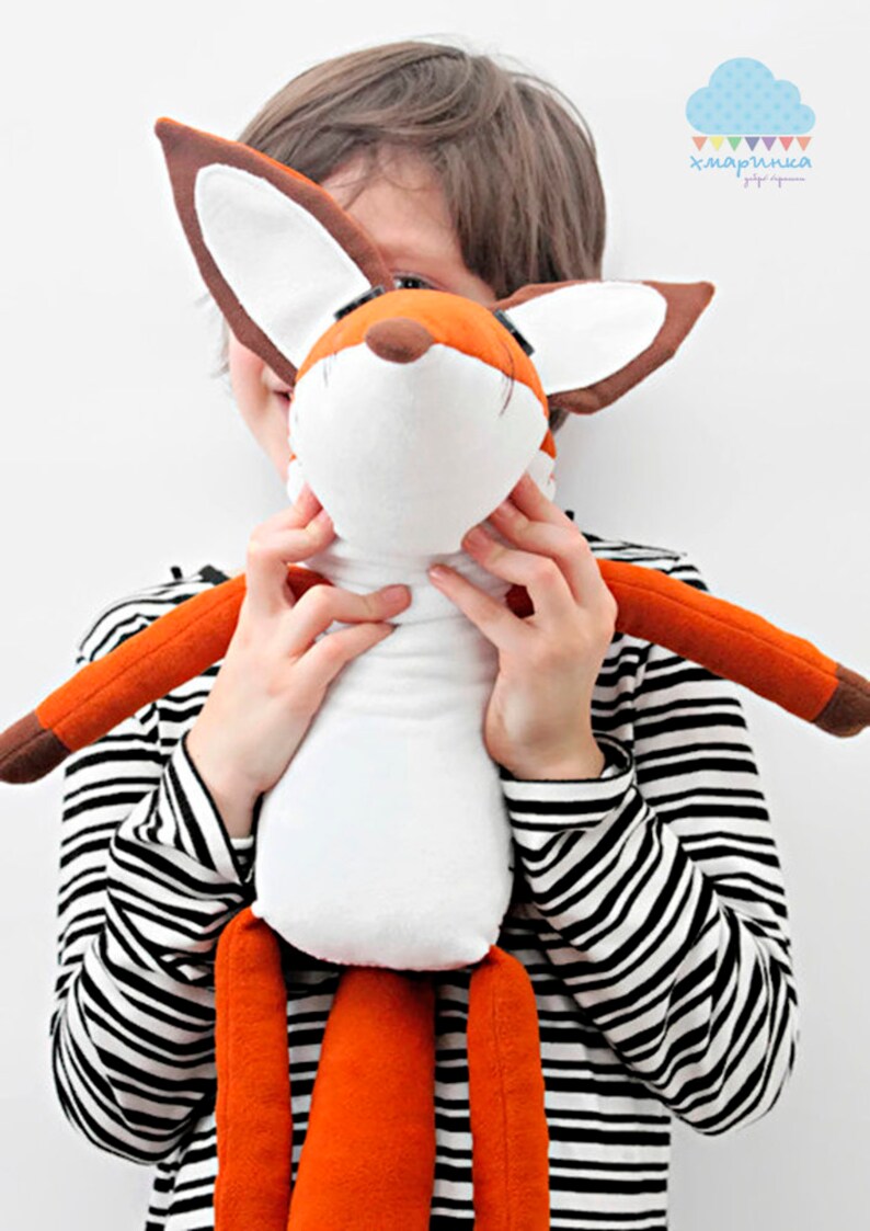 Big FOX plush 29 Fox stuffed animal Fox fleece toy Etsy