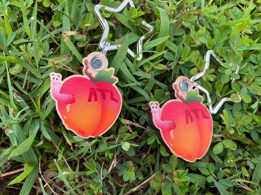 Atlanta Peach Keychain ATL Peach Keychain Atlanta Etsy