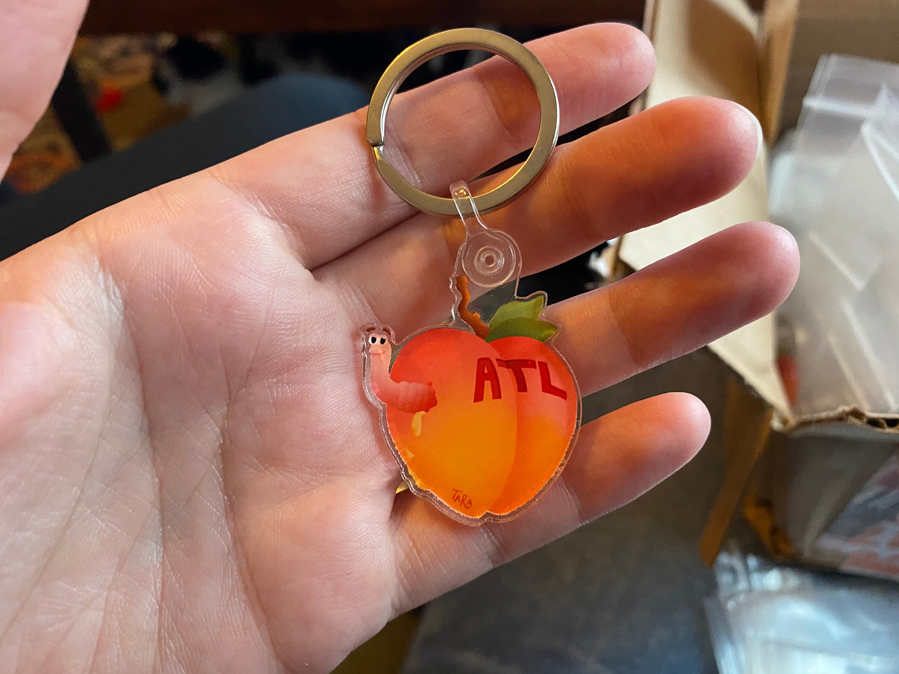 Atlanta Peach Keychain ATL Peach Keychain Atlanta Etsy