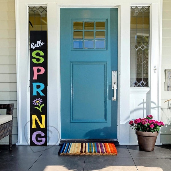 SPRING Porch Sign | Spring Porch Decor | Colorful Hand Painted | 6FT iptv
