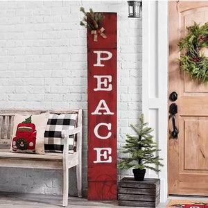 Christmas Porch Sign 6' PEACE Christmas Decor Peace - Etsy