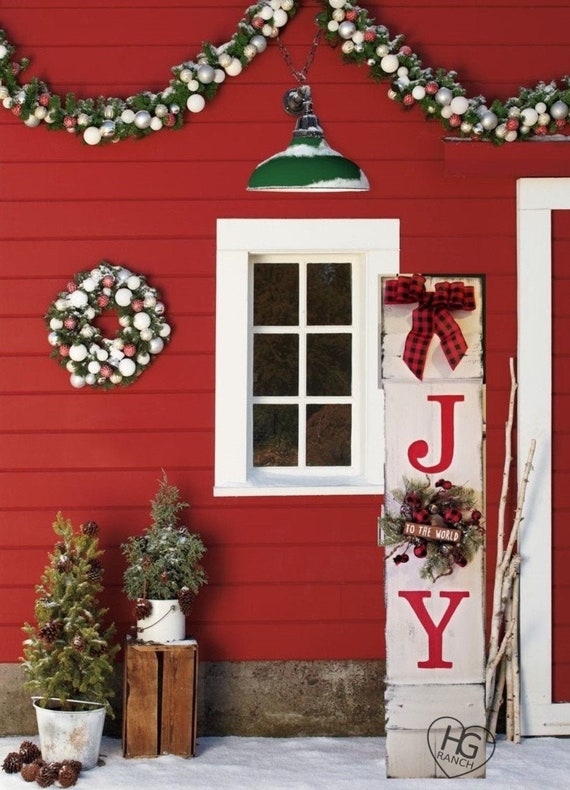 JOY Porch Sign Buffalo Plaid Christmas Decor Christmas | Etsy