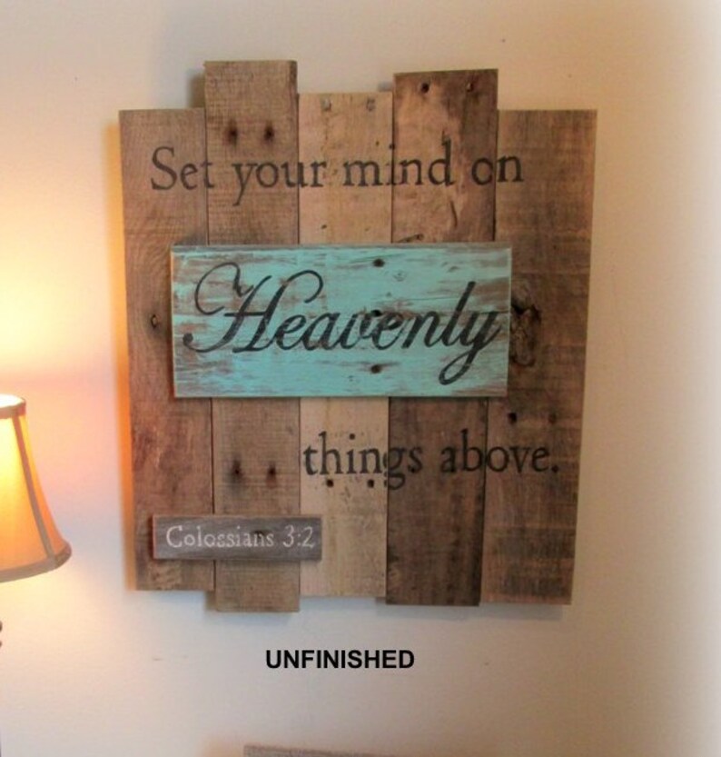 Scripture Reclaimed Wood Christian Sign Set Your Mind on Etsy