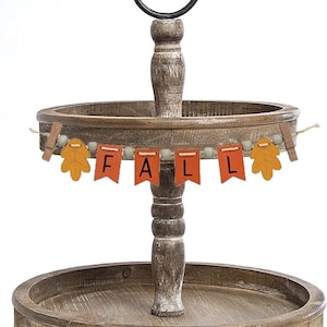 Tiered Tray Decor Fall Garland Mini Banner Pennant