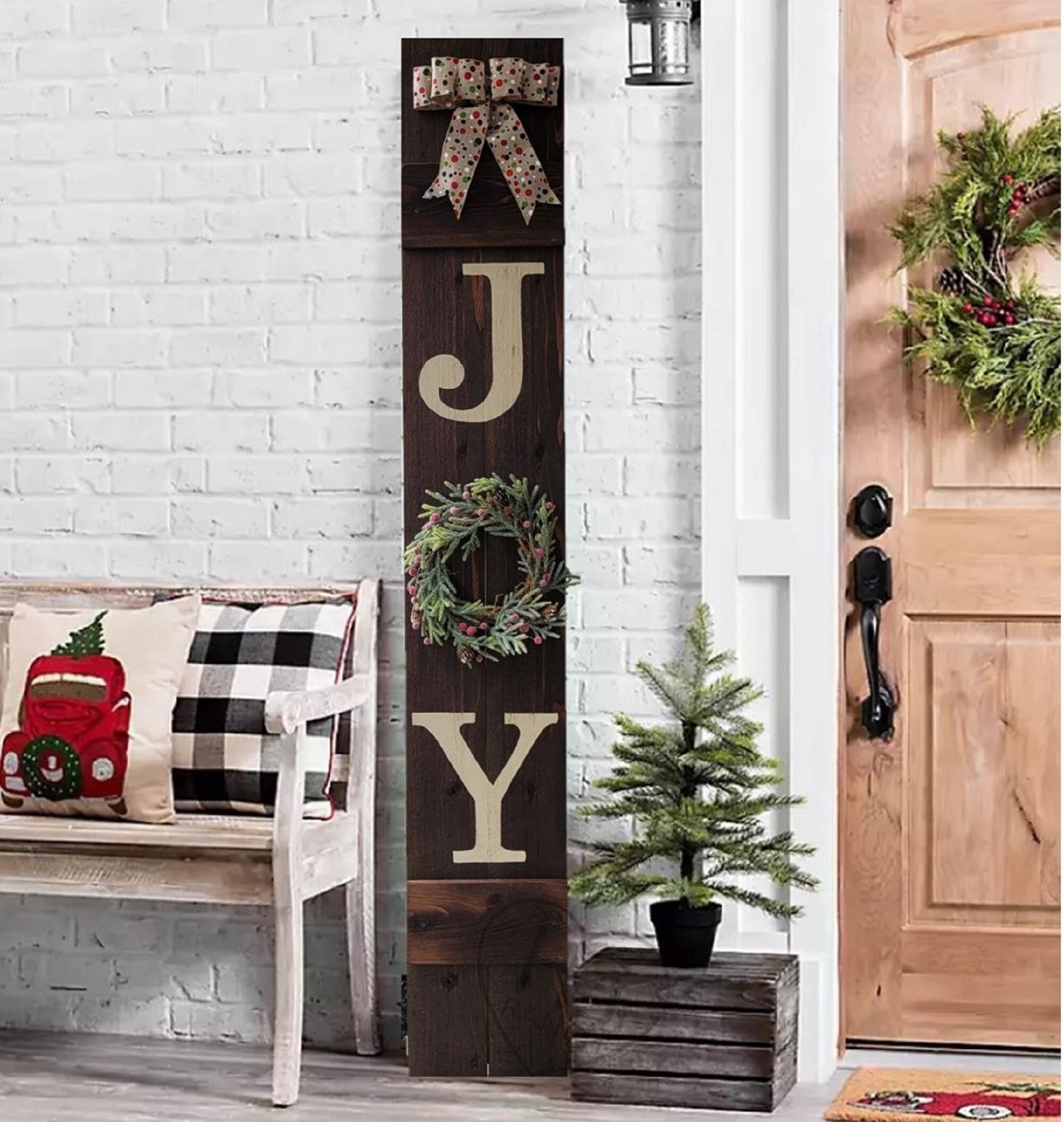 Joy Rustic Christmas Address Labels - 90 Pack Barn Wood Return Address Stickers (1.25x2.75 Inch)