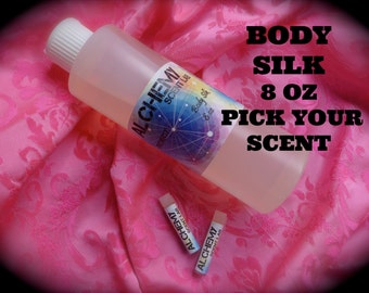 8oz BODY SILK-All Natural-Pick Your Scent- Free Samples! Free Shipping!
