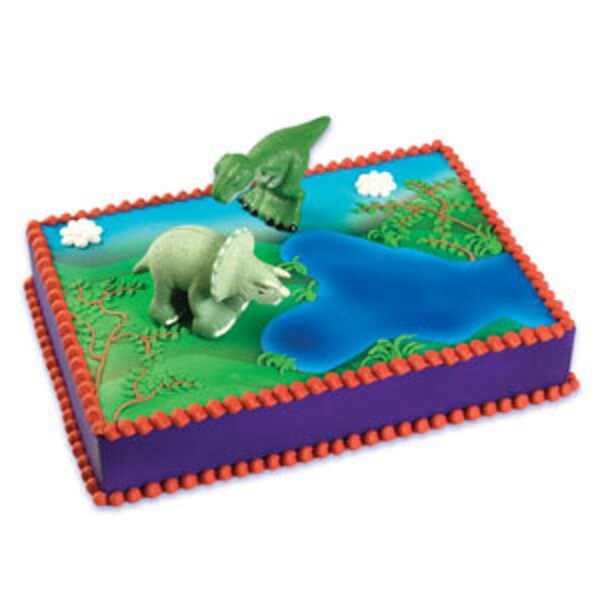 Dinosaurs Decoset Cake Topper kit Birthday Party Supplies toys cake decorations  favors T-Rex and Triceratops