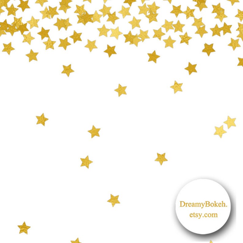 Gold foil stars confetti digital paper frames borders 12x12 Etsy