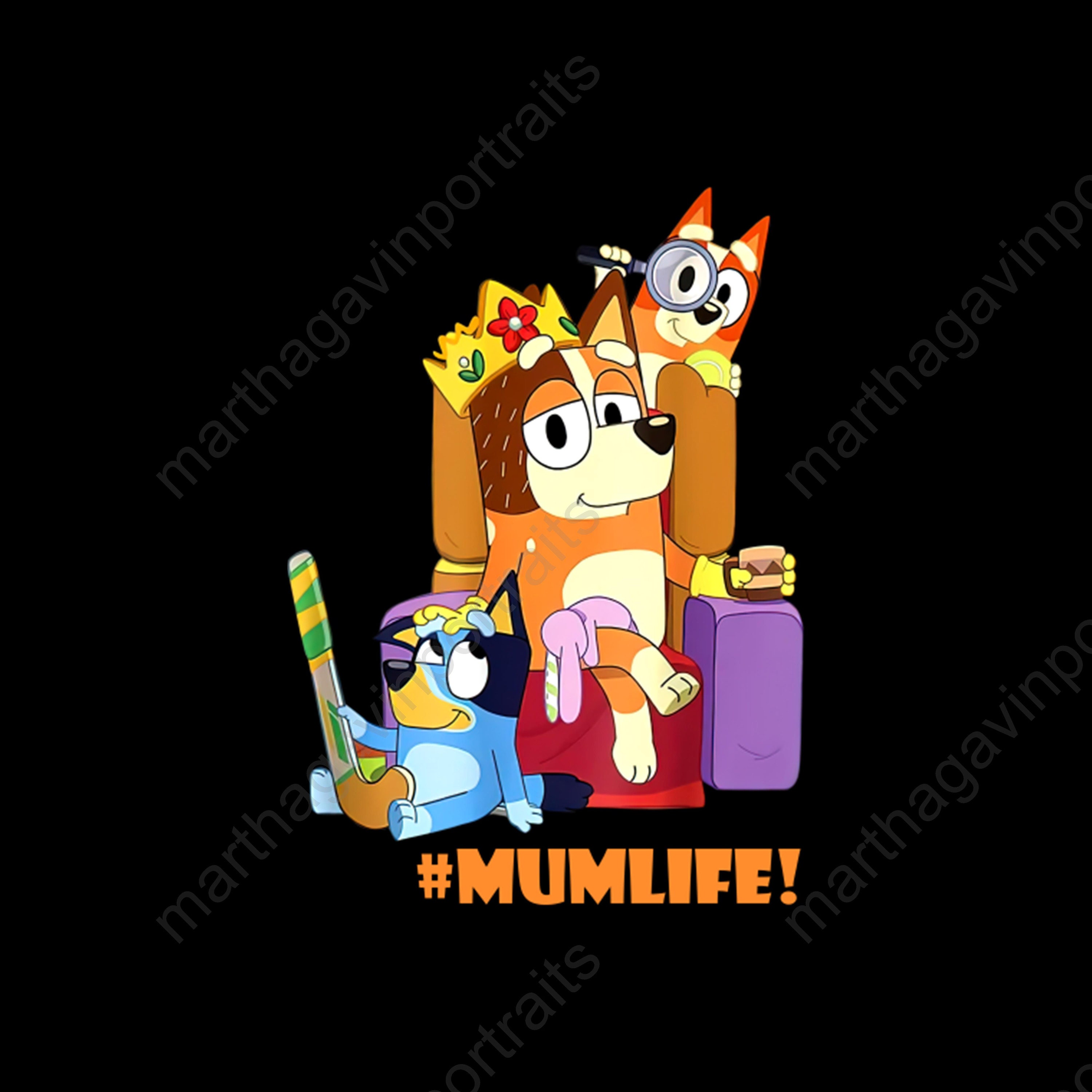 Bluey Mum Png Bluey Mother's Day Png Bluey Chili Heeler Etsy