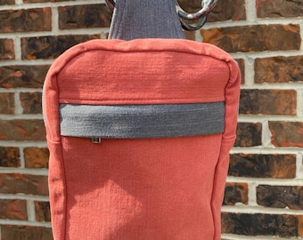 Coral and Gray Sling Bag