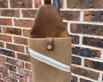 Tan and Brown Mini Traveller Sling Bag