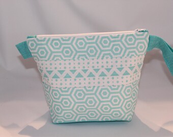 Teal & Dots - Zip Top Small