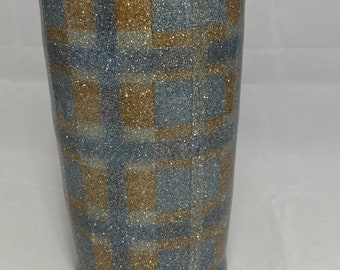 Silver and Blue Plaid