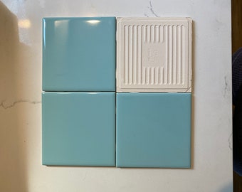 Vintage Mexican 4x4 Aqua Glow Dal Tile Ceramic Tile semi gloss, Bathrooms, Kitchen backsplash, Mosaics, floors, retro tile, vintage tile