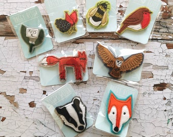 Woodland brooches