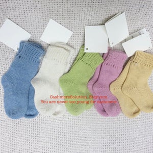 100% Cashmere Baby Socks 0-12M Shipp in 3 days Free Shipping in US image 1