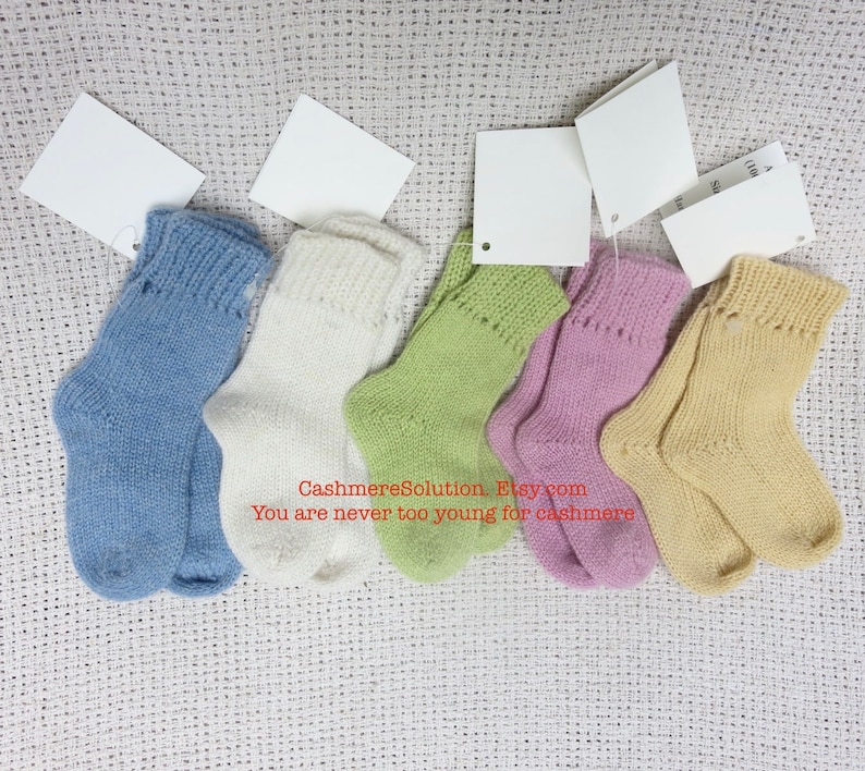 100% Cashmere Baby Socks 0-12M Shipp in 3 days Free Shipping in US image 1