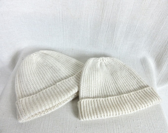 100% Cashmere Beanie Hat - English Rib