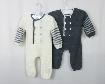 Knit Baby Romper/Overall - 80%Cashmere 20Silk - Free Shipping in US