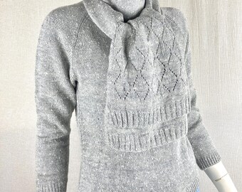 Hand Knit Set -  Pullover and Scarf - Cashmere/Silk/Mohair/Lurex