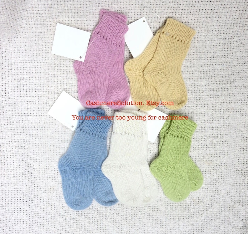 100% Cashmere Baby Socks 0-12M Shipp in 3 days Free Shipping in US image 2