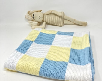 Hand Knit Cotton Baby Blanket