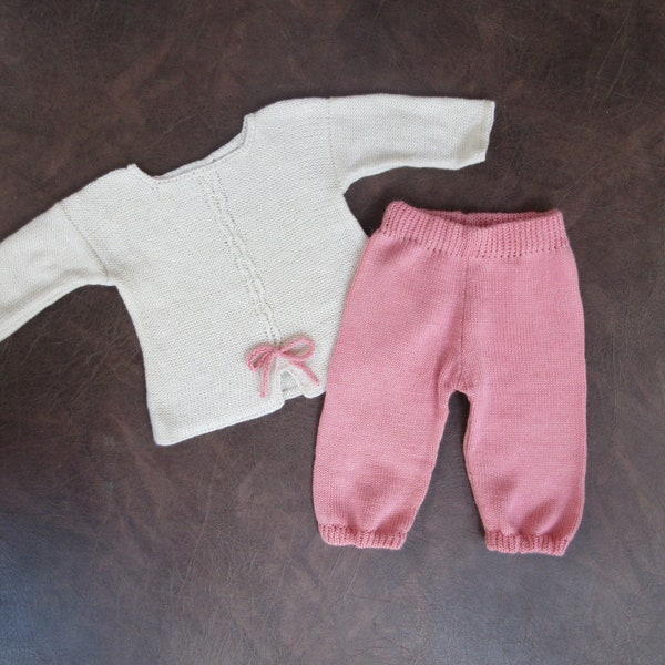 Sample sale - Pants with T-Shirt for Baby Girl Cashmere/Ramie/Linen/Silk Blend