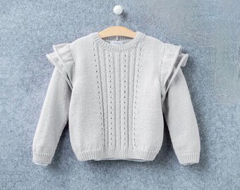 Toddler Girls'  100% Cashmere Sweater Blouse