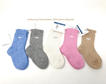 100% Cashmere Baby Socks with Size and Color Variations - Price per Pair