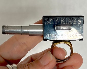 1949 Sky Kings Tele-Blinker, Action Code Spy Viewer Telescoping Toy Ring, Peter Pan Peanut Butter Premium Promotional Toy, Working Condition