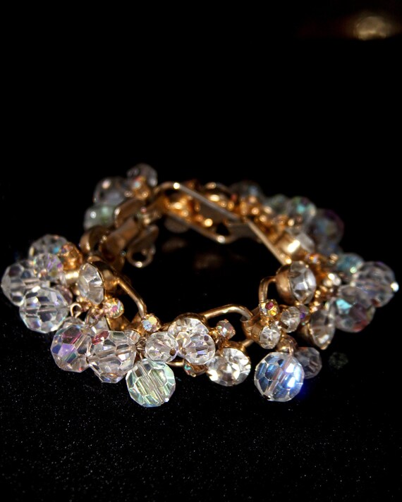 Stunning 1950's Bauble  Statement Bracelet, AB Cry