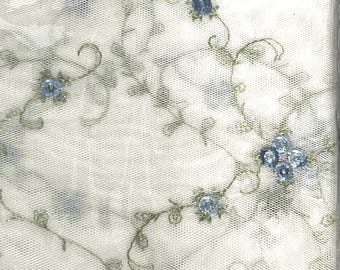 Vintage Victoria Classics Tablecloth, Blue Rosettes, New in Original Package.