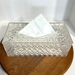 Vintage ask i akryl från 1960-talet, pappersförpackning med omslag, fint stjärnmönster, toalett, fint skick