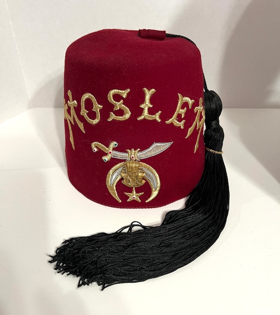 Vintage Fez Hat, Shriners Hat, Freemasonry, Masoni