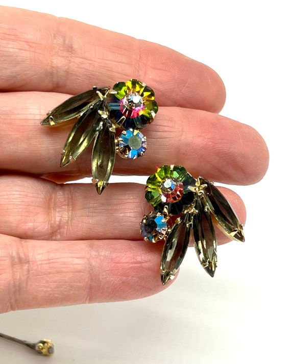 Vintage Oscar Charlin Brooch and Matching Earring… - image 5